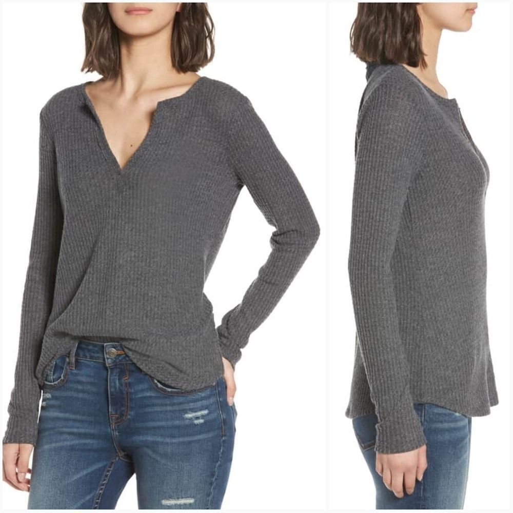 Socialite Thermal Henley Top Size Large